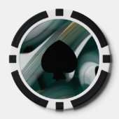 Poker Chip Trend Abstract Art Zwart Wit Groen (Voorkant)