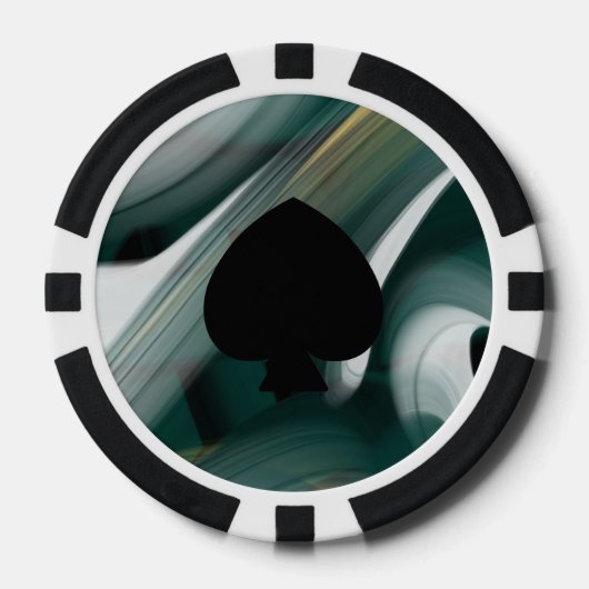 Poker Chip Trend Abstract Art Zwart Wit Groen (Voorkant)