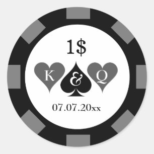 Poker chip waarde stickers voor casino bruiloft