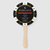 Poker Chip Wedding Programma Handwaaier (Voorkant)
