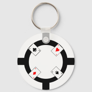 Poker Chip - White Sleutelhanger