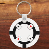 Poker Chip - White Sleutelhanger (Voorkant)