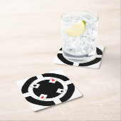 Poker Chip - zwart Kartonnen Onderzetters (Insitu)