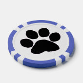 Poker Chip - Zwart Paw Print (Enkel)