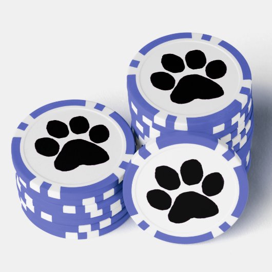 Poker Chip - Zwart Paw Print (Opstapeling)