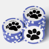 Poker Chip - Zwart Polydactyl Paw Print (Opstapeling)