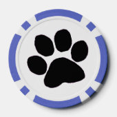 Poker Chip - Zwart Polydactyl Paw Print (Achterkant)