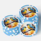 Poker Chips - Blauwe Tortelduifjes (Opstapeling)