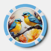 Poker Chips - Blauwe Tortelduifjes (Achterkant)