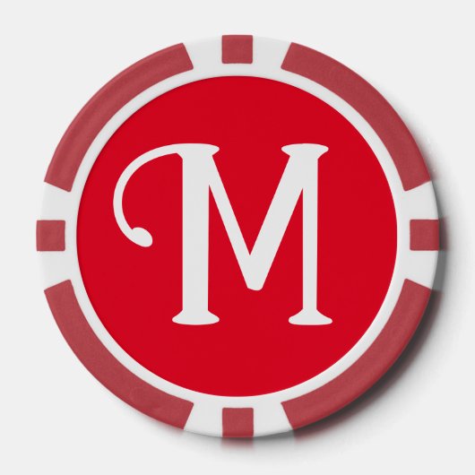 Poker Chips - Custom Uw initiaal toevoegen - Rood (Voorkant)