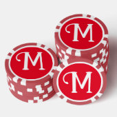 Poker Chips - Custom Uw initiaal toevoegen - Rood (Opstapeling)