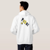 Poker Chips Dimensional Logo, Mannen White Hoodie (Achterkant volledig)