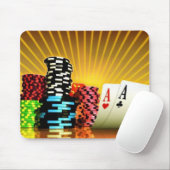 Poker Chips en Speelkaarten mousepad Muismat (Met muis)