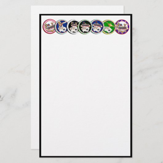 Poker Chips Galore Briefpapier (Voorkant / Achterkant)