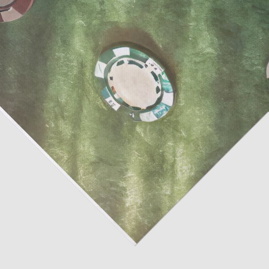 Poker chips gestapeld op vilt, gaming tissuepapier (Detail)