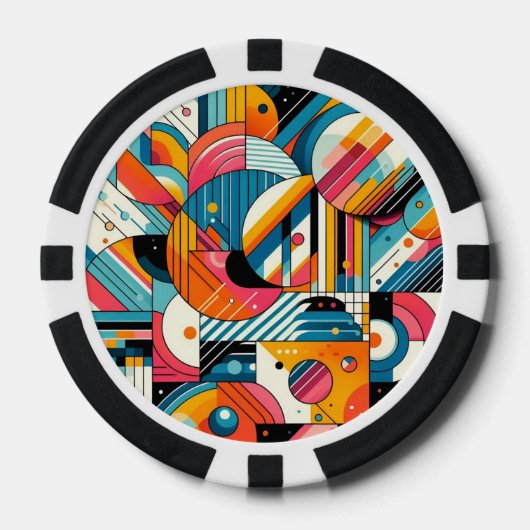 Poker Chips - Kleurrijk geometrisch ontwerp (Voorkant)