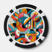 Poker Chips - Kleurrijk geometrisch ontwerp (Achterkant)