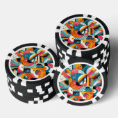 Poker Chips - Kleurrijk geometrisch ontwerp (Opstapeling)