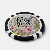 Poker Chips - Love Your Life Floral Design (Enkel)