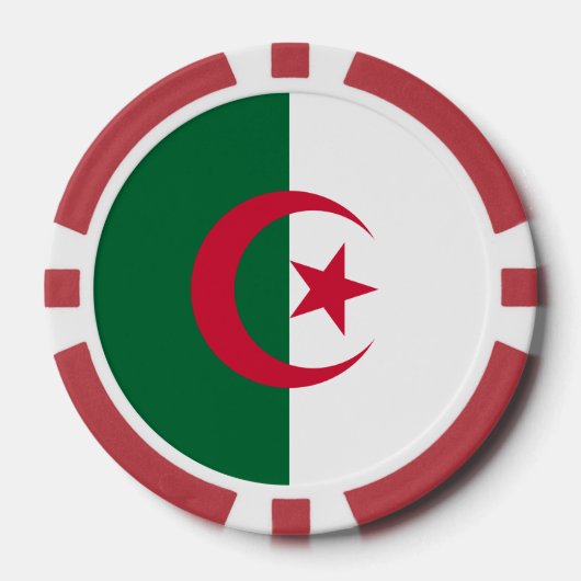 Poker chips met de vlag van Algerije (Voorkant)