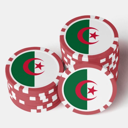 Poker chips met de vlag van Algerije (Opstapeling)