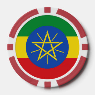 Poker chips met de vlag van Ethiopië