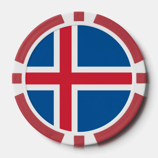 Poker chips met de vlag van IJsland (Voorkant)