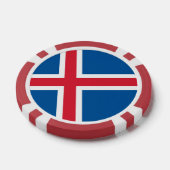 Poker chips met de vlag van IJsland (Enkel)