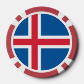 Poker chips met de vlag van IJsland (Achterkant)
