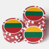 Poker chips met de vlag van Litouwen (Opstapeling)