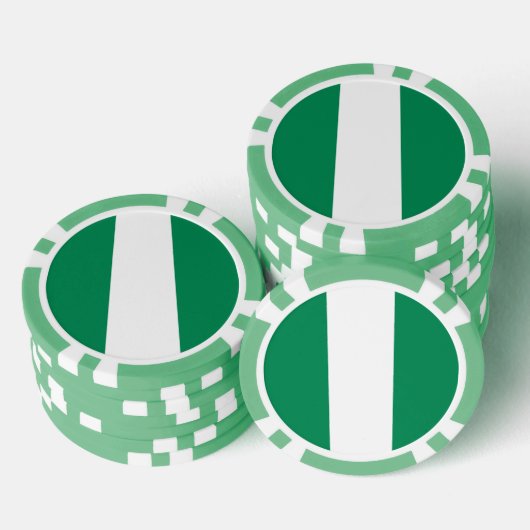 Poker chips met de vlag van Nigeria (Opstapeling)