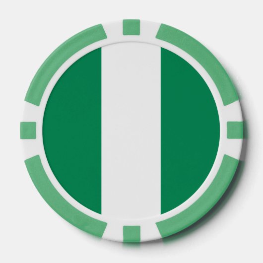 Poker chips met de vlag van Nigeria (Voorkant)