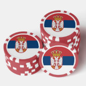 Poker chips met de vlag van Servië (Opstapeling)