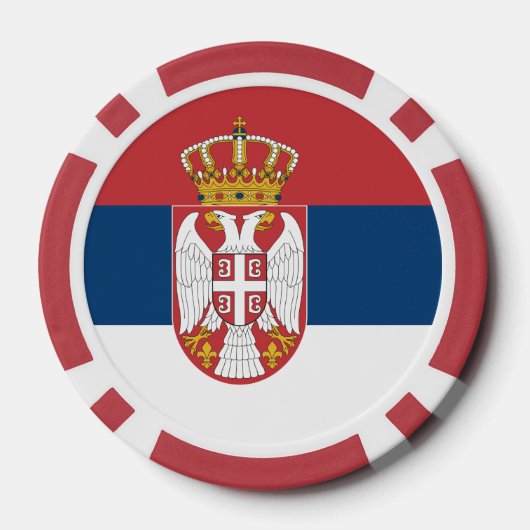 Poker chips met de vlag van Servië (Achterkant)