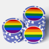 Poker chips met LGBT Rainbow Flag (Opstapeling)
