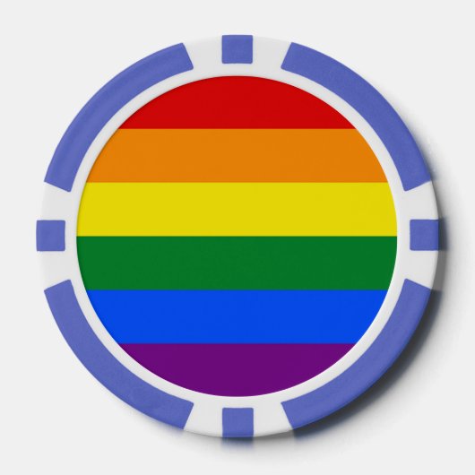 Poker chips met LGBT Rainbow Flag (Voorkant)