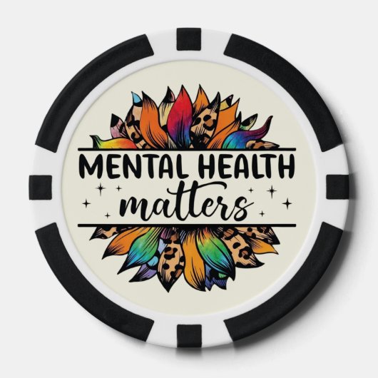 Poker Chips met "Mental Health Matters" Bewustzijn (Voorkant)