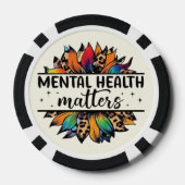Poker Chips met "Mental Health Matters" Bewustzijn (Achterkant)