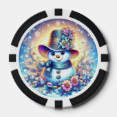 Poker Chips met Mrs. Snowman - Leuk Winter Design (Voorkant)