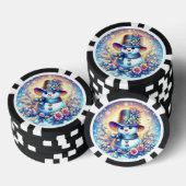 Poker Chips met Mrs. Snowman - Leuk Winter Design (Opstapeling)
