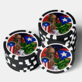 Poker Chips met Puerto Rico Symbolen (Opstapeling)