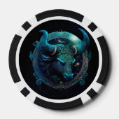 Poker Chips met Stier Zodiac Symbool (Achterkant)