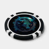 Poker Chips met Stier Zodiac Symbool (Enkel)