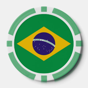 Poker chips met vlag van Brazilië