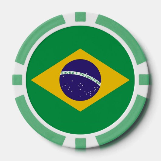 Poker chips met vlag van Brazilië (Voorkant)