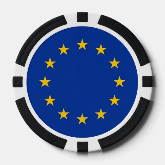 Poker chips met vlag van de Europese Unie (Voorkant)