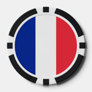 Poker chips met vlag van Frankrijk