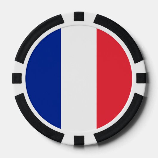 Poker chips met vlag van Frankrijk (Voorkant)