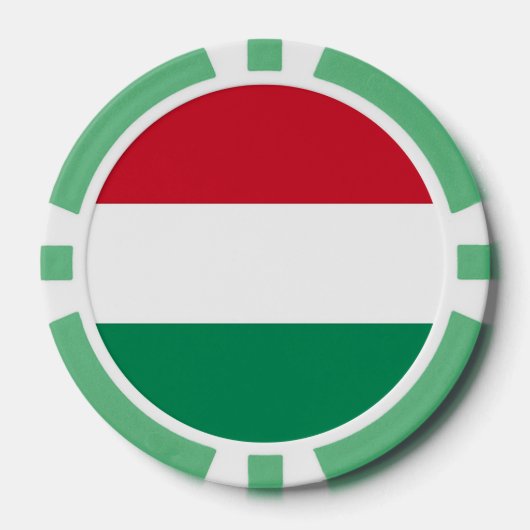 Poker chips met vlag van Hongarije (Voorkant)