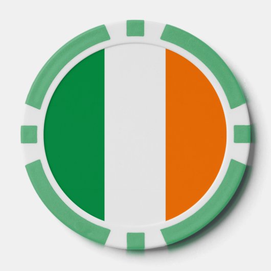 Poker chips met vlag van Ierland (Voorkant)